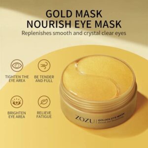 Anti-Aging 24K Gold Under Eye Mask-60 piece for Puffy Eyes, Dark Circles, Eye Bags,Wrinkles, Puffiness with Collagen and Vitamins, Look Less Tired, Hyaluronic Acid Collagen Under Eye Pads