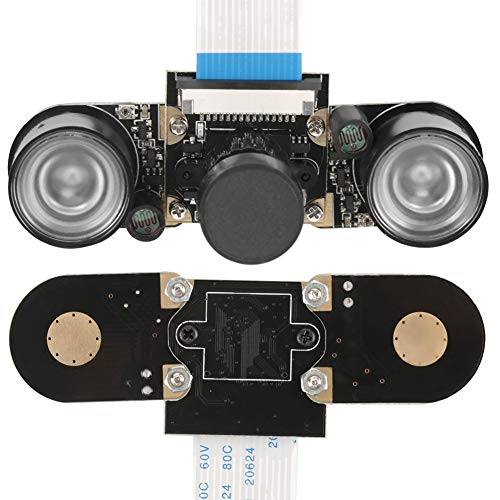 Socobeta 5MP Camera Module, OV5647 Chip Sensor 2592x1944 Resolution Clear Image Webcam Board with Dual LED Night Light for Raspberry Pi B 3 2