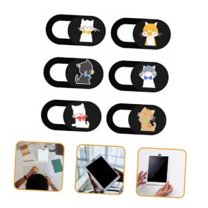 KOMBIUDA Black Slides 6pcs Blocker Tablet Your Protector Slider Camera Pattern Accessory Slide Anti- Cover Laptop Flipping for Cat Cartoon Webcam Lens Privacy Shield Computer Tablet