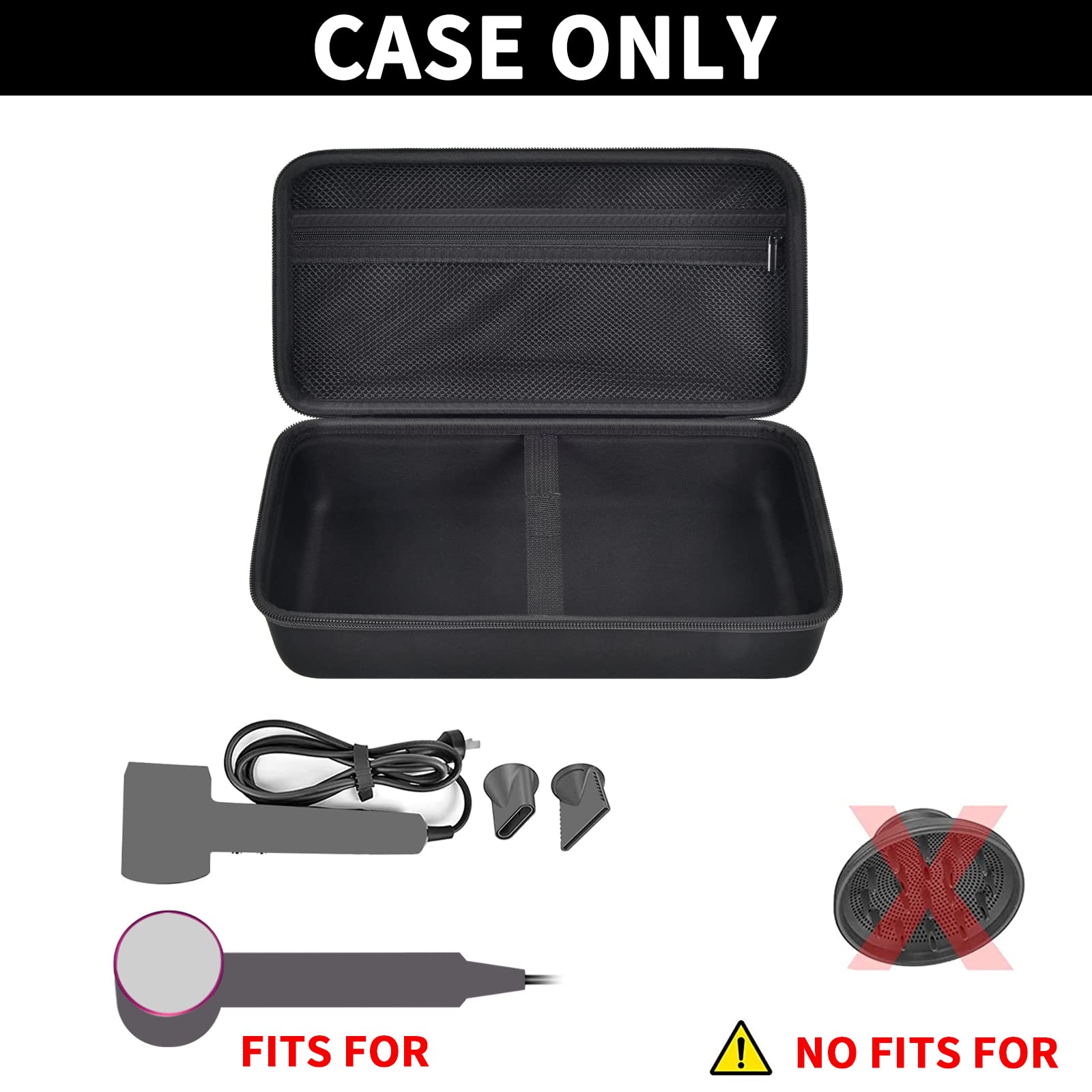 casmilee Case Compatible with Dyson/for Shark/for REVLON/for Airwrap Hair Dryer, Also for Laifen Negative Ionic Blow Dryer, Storage Bag for Smooth Nozzle, Hairpins, Hair Care Essentials (Box Only)