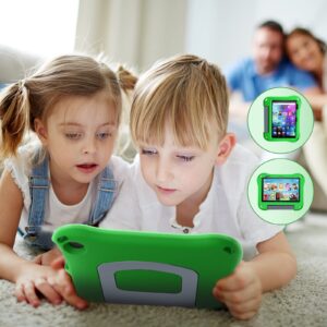 All-New 2022 8inch Tablet Case for Kids, Auorld Light Weight Anti Slip Shockproof Kids Friendly Case Cover with Bracket for 8 inch Tablet -Green