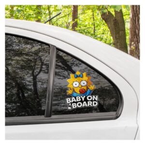 Y2K Baby on Board Sticker for Car 2 (PCS), Baby Safety Car Signs, Baby on Board Decals for Cars, Funny Maggie Baby on Board Sticer 5,5x4 inch