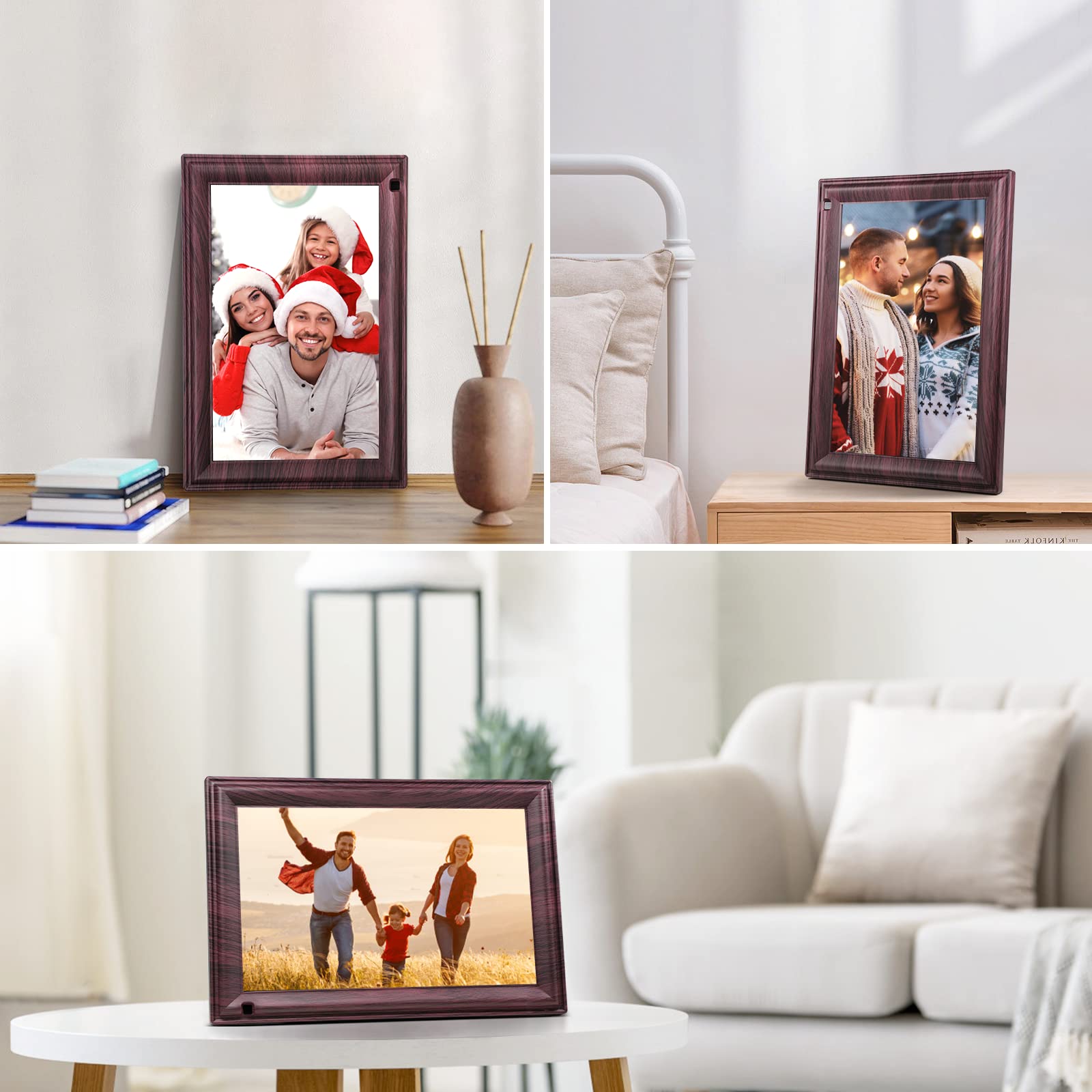 Digital Photo Frame, Canupdog IPS Touch Screen Digital Picture Frame,16GB Storage Motion Sensor Auto-Rotate Electronic FrameShare Photos via Frameo APP