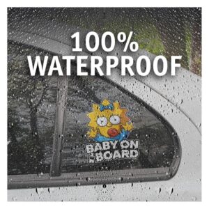 Y2K Baby on Board Sticker for Car 2 (PCS), Baby Safety Car Signs, Baby on Board Decals for Cars, Funny Maggie Baby on Board Sticer 5,5x4 inch