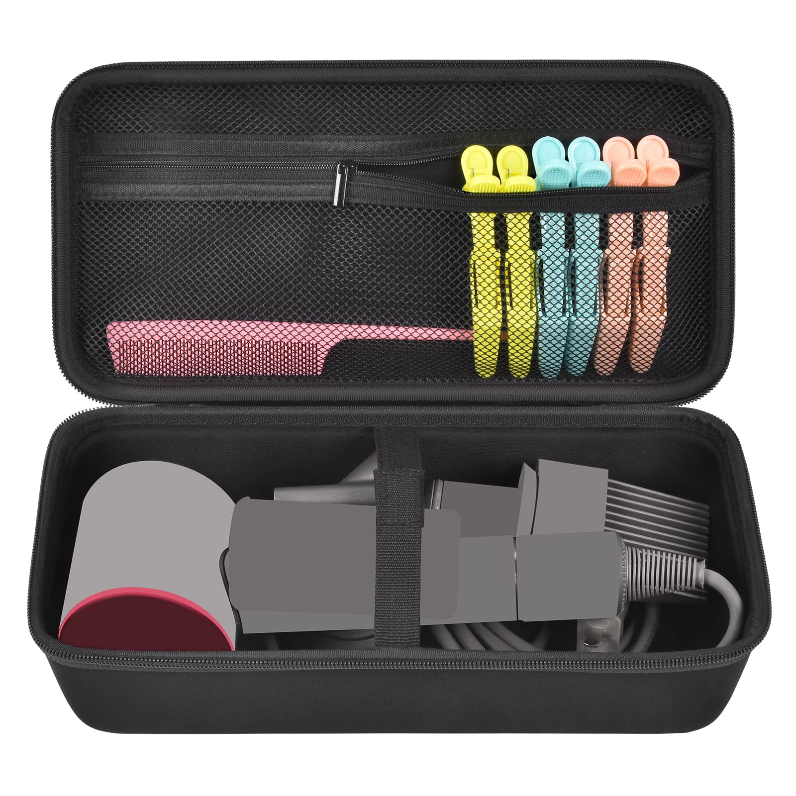 casmilee Case Compatible with Dyson/for Shark/for REVLON/for Airwrap Hair Dryer, Also for Laifen Negative Ionic Blow Dryer, Storage Bag for Smooth Nozzle, Hairpins, Hair Care Essentials (Box Only)