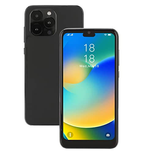 PUSOKEI MTK6889 10 Core Smartphone 6.1Inch I14 ProMax Android11 Unlock Cellphone, 4GB 32GB Storage, AI Face Recognition Unlock, WiFi BT FM, 8MP 16MP Camera, 6800mAh Battery, Black