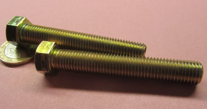 Class 8.8 Yellow Zinc Steel Bolts FT M8 x 1.25 mm x 60 mm Long 5 pcs