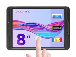 waveshare 8inch 2k capacitive touch display, compatible with raspberry pi 5/ 4b and cm4, 1536×2048, ips, high compatibility