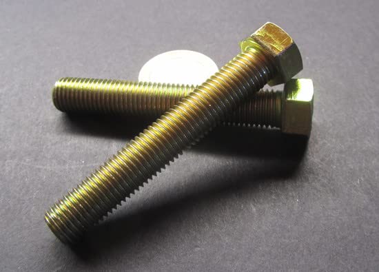 Class 8.8 Yellow Zinc Steel Bolts FT M8 x 1.25 mm x 60 mm Long 5 pcs