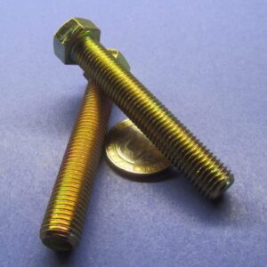 Class 8.8 Yellow Zinc Steel Bolts FT M8 x 1.25 mm x 60 mm Long 5 pcs