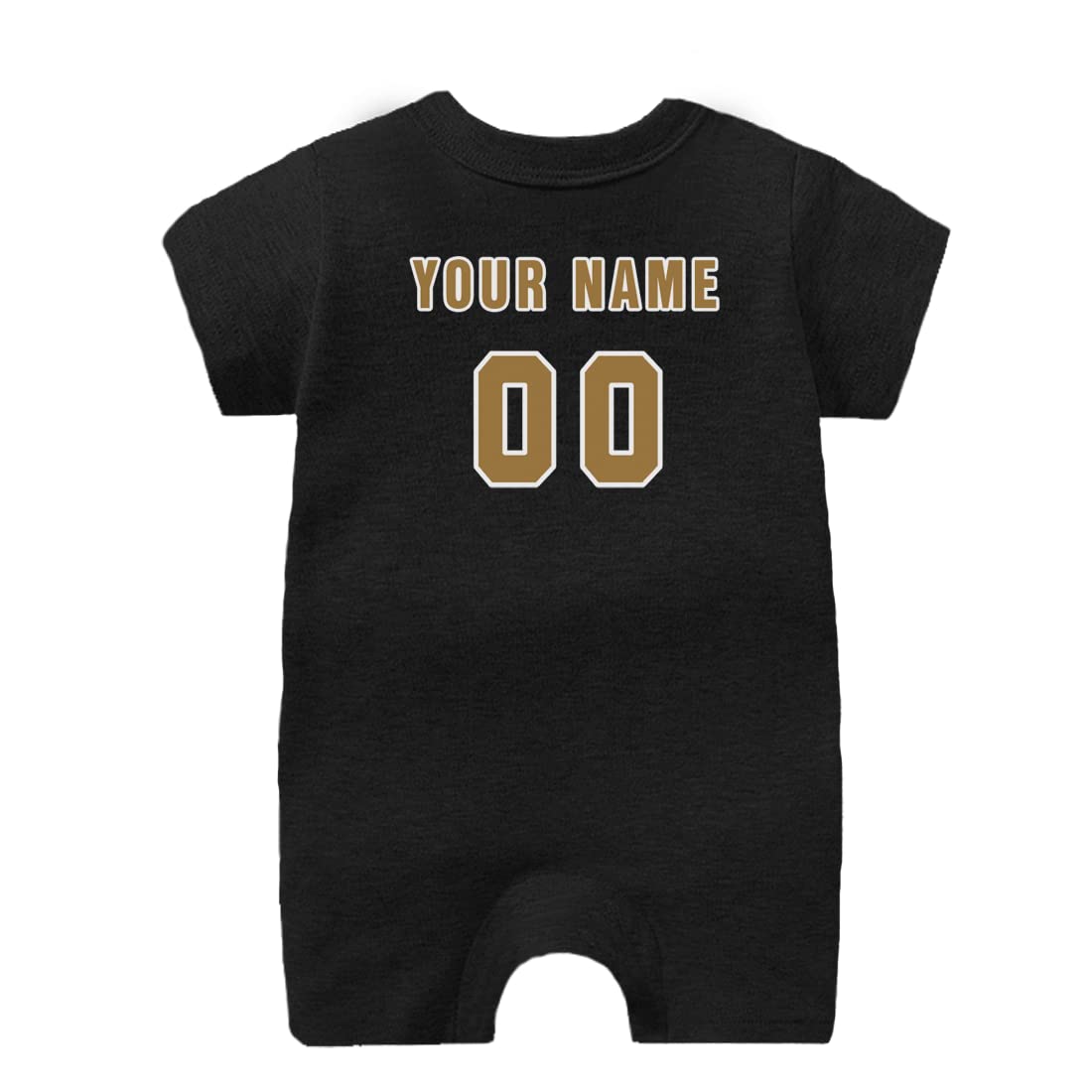 BABYWEN Baby Bodysuit Custom Gold/White Football Outfit Make Your Baby Name&Number Football Clothes Gifts