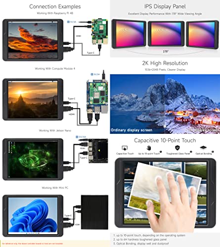 waveshare 8inch 2K Capacitive Touch Display, Compatible with Raspberry Pi 5/ 4B and CM4, 1536×2048, IPS, High Compatibility