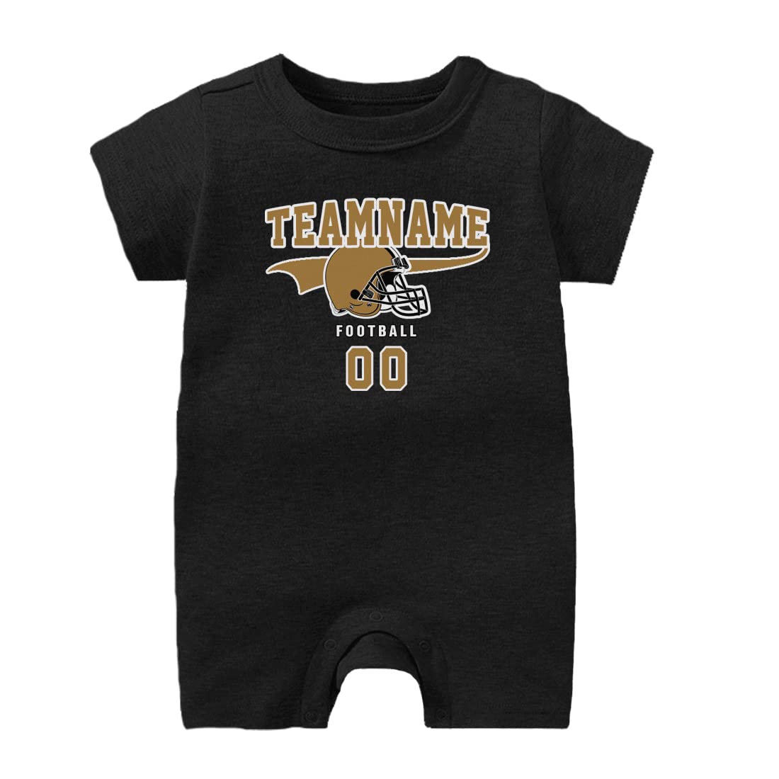 BABYWEN Baby Bodysuit Custom Gold/White Football Outfit Make Your Baby Name&Number Football Clothes Gifts