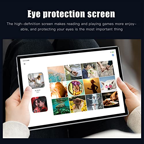 FOTABPYTI Tablet PC, 2.4G 5G WiFi 4GB RAM 128GB ROM Dual Camera 100-240V Tablet IPS HD Display 2 Card Slot for Entertainment (US Plug)