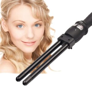 Hair Waver Crimper Tool, 2 Barrel Hair Curler Wand, Double Barrel Curling Wand, Tourmaline Ceramic 16mm Curling Iron for Long Hair, Fast Heating Beach Waves Styling Tools