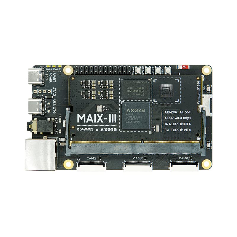 Sipeed AXera-Pi Single Board Computer, M3AXPI AI Low-Light Vision Machine, Jetson Nano Low-Light Vision Alternative,for AI Smart Robotics/Night Vision Enhancement (OS04A10 Camera)