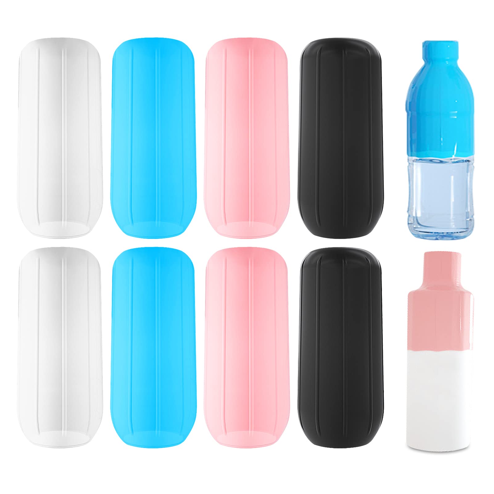 8Pcs Elastic Sleeve for Leak Proofing Silicone Travel Bottle Covers Leak Proof Sleeves for Travel Container in Luggage Reusable Silione Accessory for Travel Toiletries Shampoo Bottles