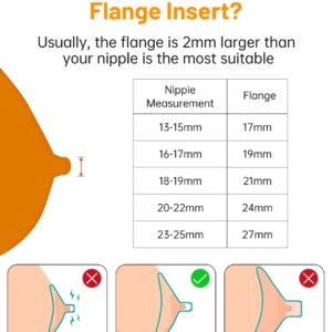 Mumgaroo Hands Free Breast Pump Accessories, 17MM Flange Insert for Mumgaroo Wearable Breast Pump, Also Compatible with MomMed S18/S21, NICEGREEN Life S21, MISSAA S18/S21, Reduced Flange to 17MM