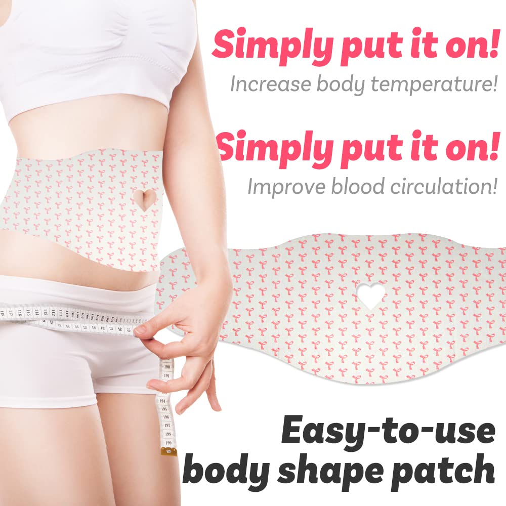 Spa Gelpatch 42°C Body Applicator Tummy Sculpting Wrap for Women & Men Capsaicin All Natural Ingredients Easy to Use Fast Heating Thin Sticker (Corset Patch (Pack of 5)) Ver.37