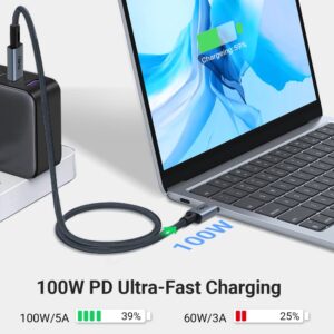 AHGEIIY Thunderbolt 4 Cable 3.3 ft, USB 4 Thunderbolt Cable Supports 8K Display / 40Gbps Data Transfer / 100W Charging USB C to USB C Cable, for Type-C MacBooks iPad Pro Hub Docking Steam Deck etc..