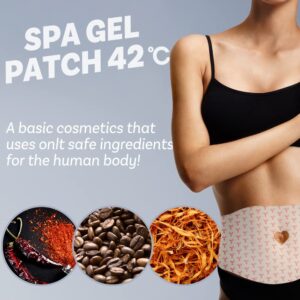 Spa Gelpatch 42°C Body Applicator Tummy Sculpting Wrap for Women & Men Capsaicin All Natural Ingredients Easy to Use Fast Heating Thin Sticker (Corset Patch (Pack of 5)) Ver.37