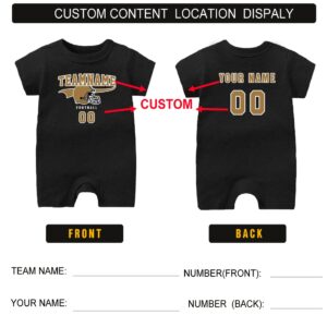 BABYWEN Baby Bodysuit Custom Gold/White Football Outfit Make Your Baby Name&Number Football Clothes Gifts