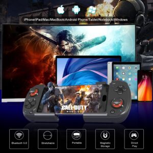 Joso Phone Controller for Android, iPhone, Direct Play, 15 Hours of Playtime, Support with Case, Game Controller Joystick for Galaxy S23 S22 S21 Ultra, iPhone 14 13 12 Pro Max, COD, Genshin Impact