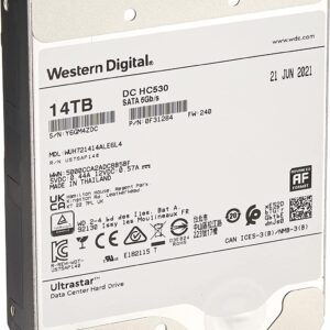 Western Digital 14TB Ultrastar DC HC530 SATA HDD - 7200 RPM Class, SATA 6 Gb/s, 512MB Cache, 3.5" - WUH721414ALE604