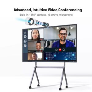 JAV Smart Board, 65'' 4K UHD Interactive Whiteboard, All in One Smartboard for Office, Digital Smart Whiteboard Built in Dual System and 13MP Camera for Classroom (Wall Mount Included)