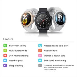 GYMROAD Smart Watch with Receive & Dial, Fitness Tracker Waterproof Smartwatch for Android iOS Phones 1.32" HD Full Touch Screen Digital Watches with Heart Rate Sleep Monitor Pedometer, Black (White)