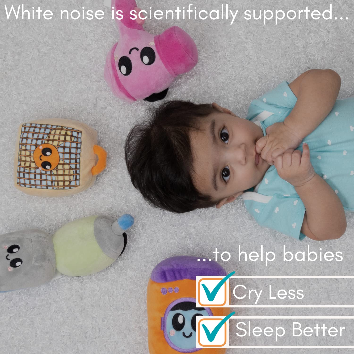 Soothie Sounds: Portable White Noise Machine | Baby Soother Plays Vaccum Sound (Plays up to 20 Minutes, Pediatrician Created. (Hook for Stroller or Car), Hadley The Hairdryer