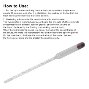 Hydrometer Tool, Glass Wide Application Beer Meter Clear Scale Durable for Home