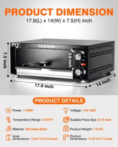 pyy electric pizza oven indoor countertop pizza oven commercial pizza maker machine for home with timer stainless steel pizza cooker