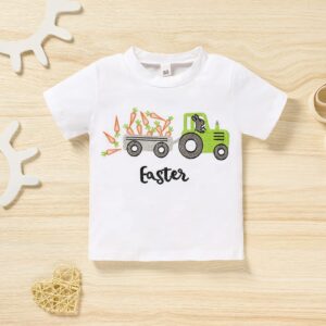 Sinhoon Toddler Baby Boy Girl Easter Outfits Cute Bunny T-shirt + Striped Casual Pants Infant Baby Unisex Clothes(Green2,2-3T)