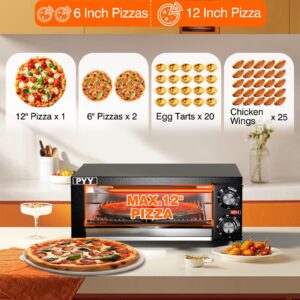 PYY Electric Pizza Oven Indoor Countertop Pizza Oven Commercial Pizza Maker Machine for Home with Timer Stainless Steel Pizza Cooker