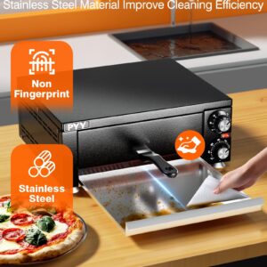 PYY Electric Pizza Oven Indoor Countertop Pizza Oven Commercial Pizza Maker Machine for Home with Timer Stainless Steel Pizza Cooker