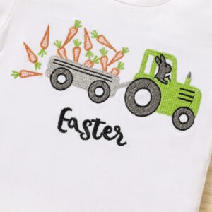 Sinhoon Toddler Baby Boy Girl Easter Outfits Cute Bunny T-shirt + Striped Casual Pants Infant Baby Unisex Clothes(Green2,2-3T)