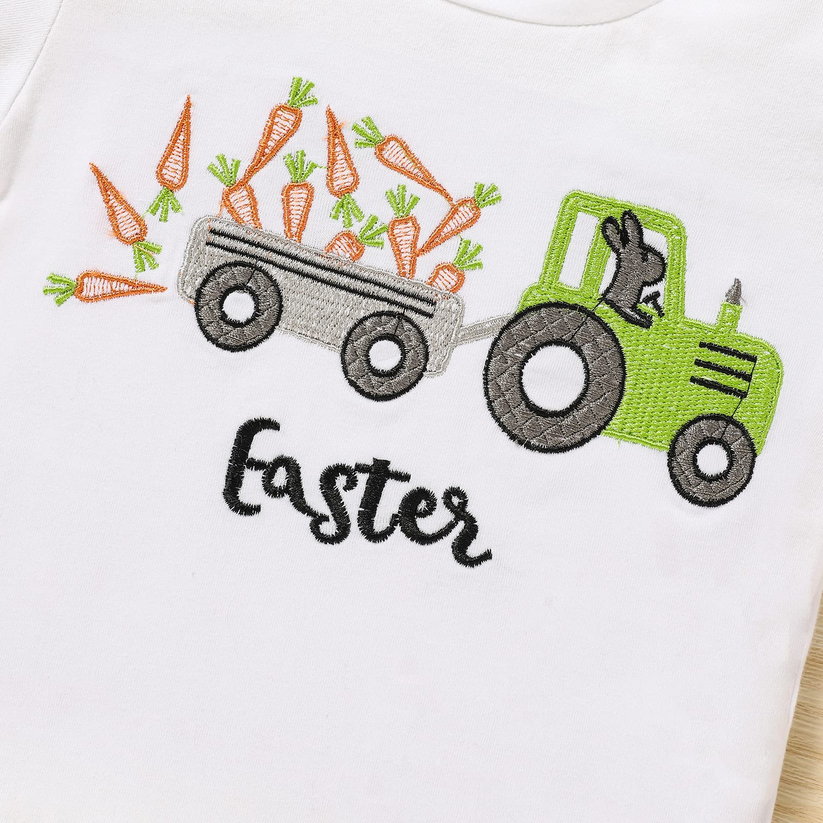 Sinhoon Toddler Baby Boy Girl Easter Outfits Cute Bunny T-shirt + Striped Casual Pants Infant Baby Unisex Clothes(Green2,2-3T)