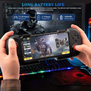 Joso Phone Controller for Android, iPhone, Direct Play, 15 Hours of Playtime, Support with Case, Game Controller Joystick for Galaxy S23 S22 S21 Ultra, iPhone 14 13 12 Pro Max, COD, Genshin Impact