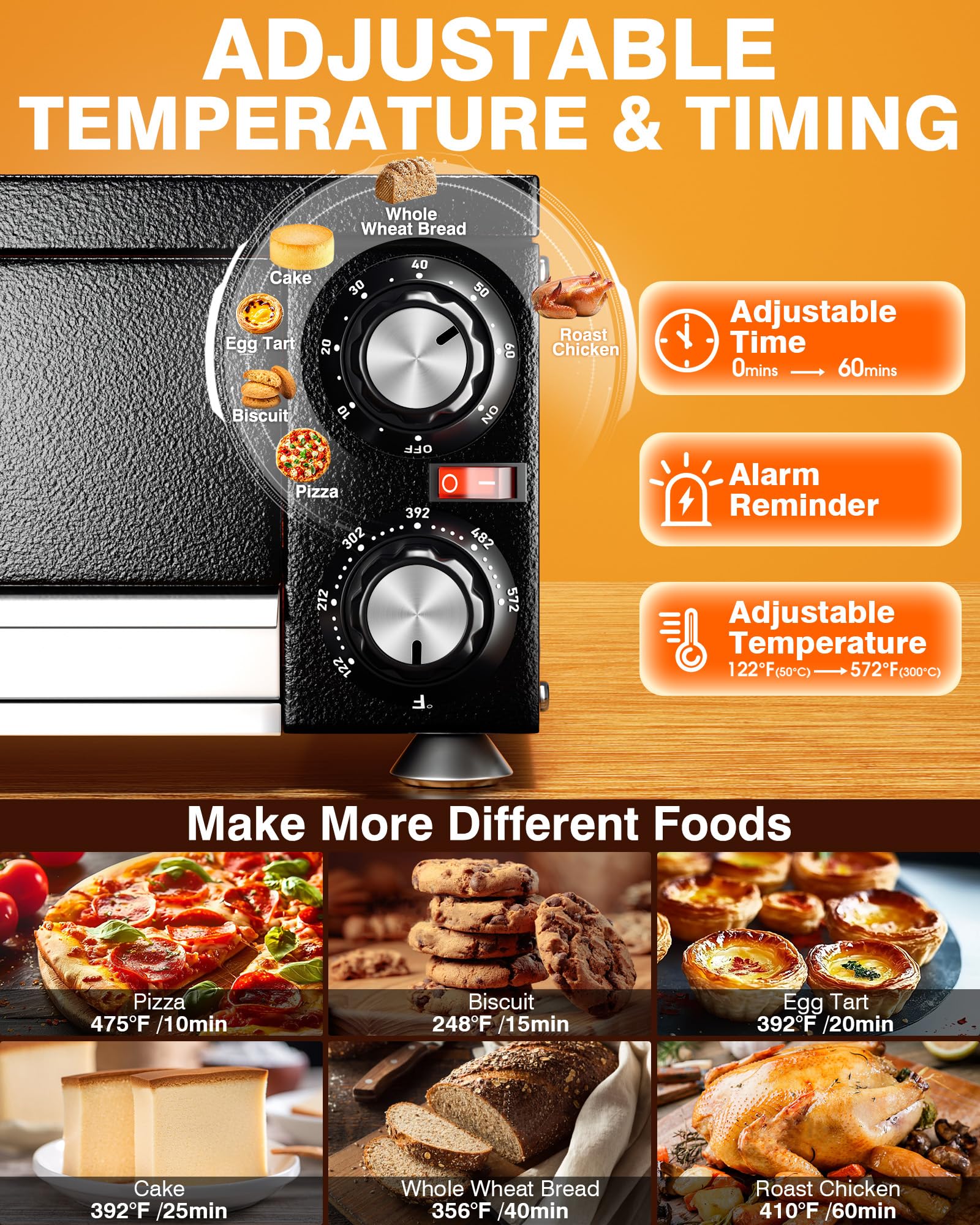 PYY Electric Pizza Oven Indoor Countertop Pizza Oven Commercial Pizza Maker Machine for Home with Timer Stainless Steel Pizza Cooker