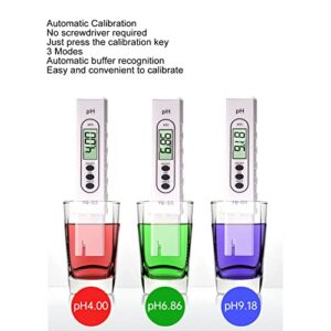 PH Tester, Digital Water Quality PH Meter Value Lock Auto Calibration 0.01pH Accuracy 3 Modes for Aquaculture for Fish Tank