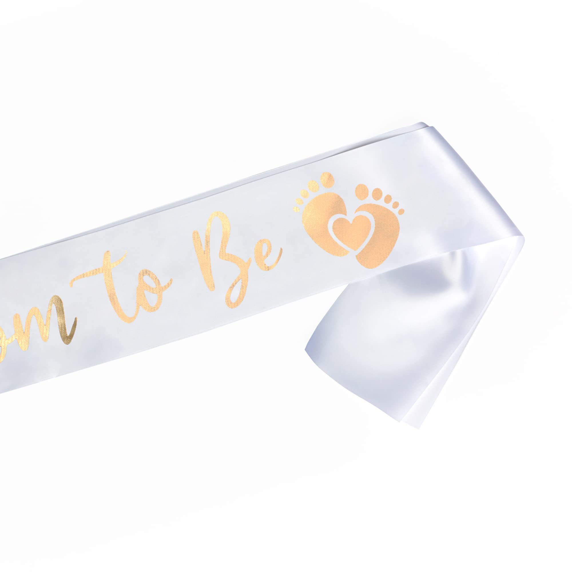 White Sash and Gold for Your Baby Shower (Mom to be)