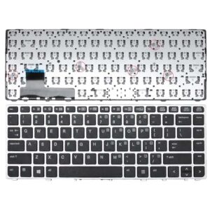 adiuma new keyboard compatible with elitebook folio 9470m 9470 9480 9480m silver frame black without point stick