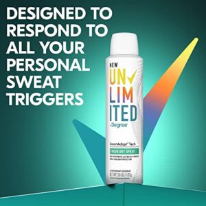 Degree Unlimited Antiperspirant Deodorant Dry Spray Fresh 2 Count Long-Lasting Sweat & Odor Protection with Antiperspirant Technology SmartAdapt Tech 3.8 oz