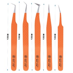 eyelatic volume tweezers false lash application professional tools for eyelash extension tweezers set orange