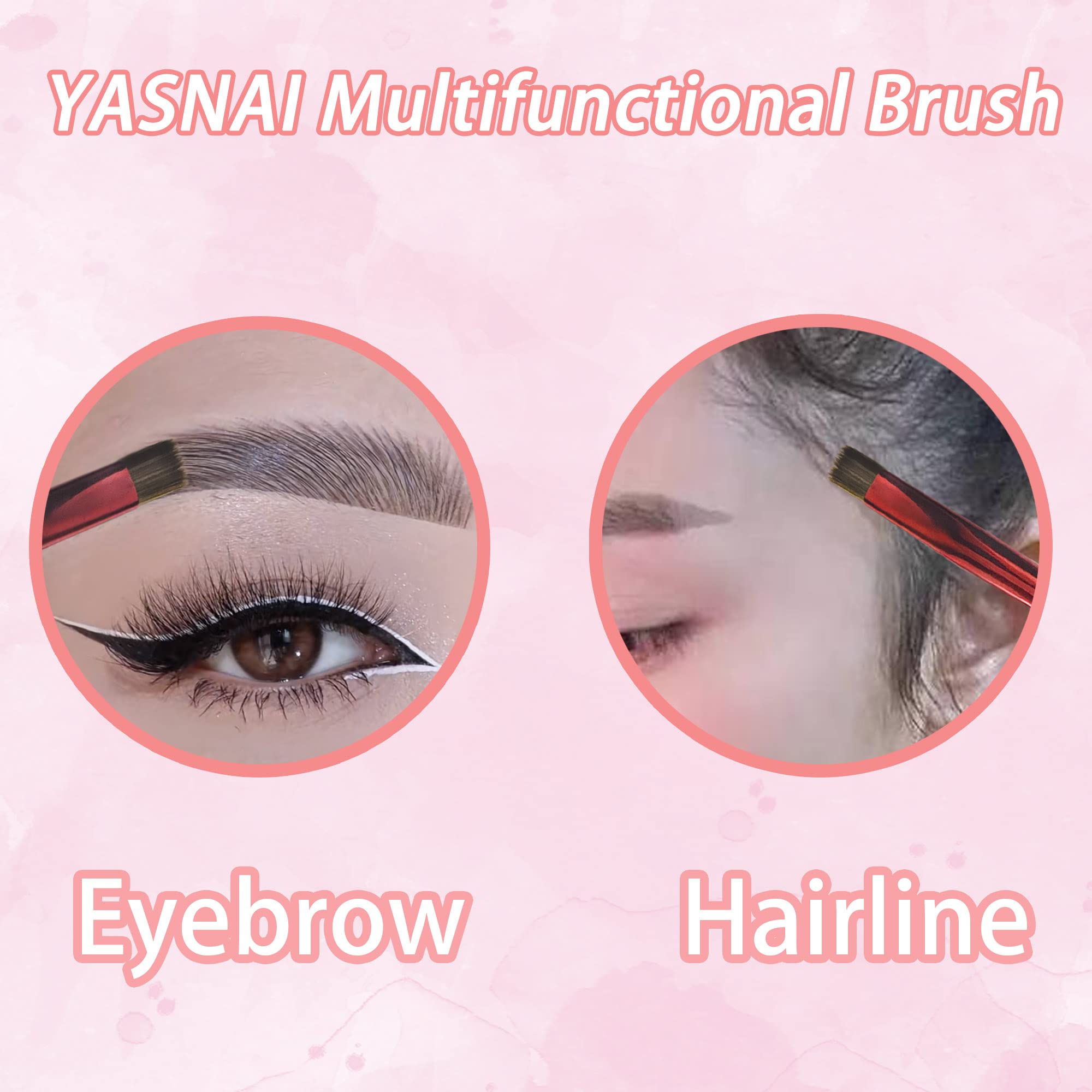 2 Pcs Multi Function Eyebrow Brush YASNAI Professional Eyebrow Brush Concealer Makeup Angled Eyebrow Hairline Brush