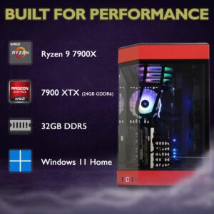 Cobratype Dragon Warrior Desktop Gaming PC - Ryzen 9 7900X, RX 7900 XTX, 32 GB DDR5 RAM, 2 TB NVMe, AIO Liquid Cooler, Windows 11