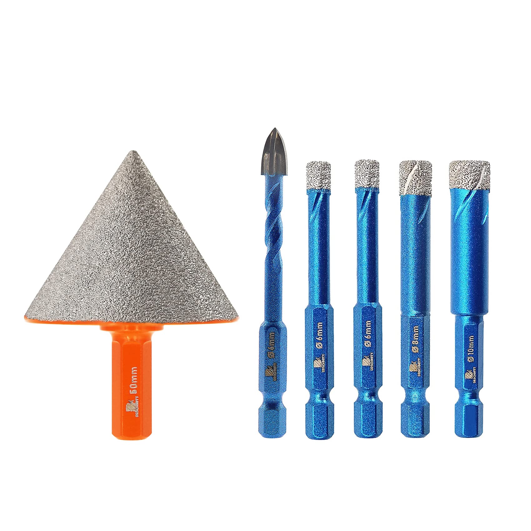 Diamond Drill Bit - BRSCHNITT 1/4 1/4 5/16 3/8 inch for Porcelain Tile Ceramic Stone Granite Marble,Diamond Beveling Chamfer Bit