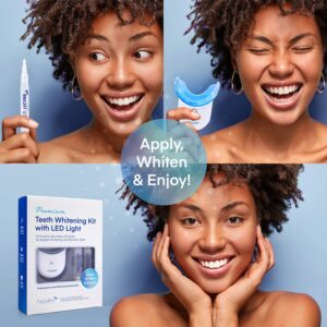 Teeth Whitening Kit - Pen with 32X Powerful Blue-Red Rechargeable LED Light, Effective for Sensitive Teeth, Comfortable and Accelerated Teeth Whitening by AsaVea Smile