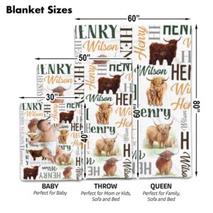 VibeCustom Personalized Cow Baby Blanket, Cow Print Baby Blanket, Receiving Baby Blanket Boy, Baby Blanket with Name, Baby Boy Swaddle Blanket, Sherpa Baby Blanket, Fleece Baby Blanket